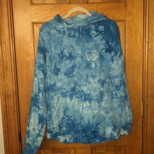 blue tie dye ivory ella hoodie